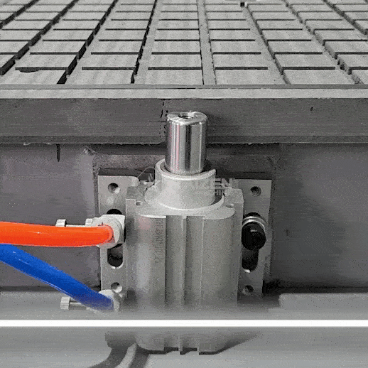 Esquadro pneumático em funcionamento - RAIZEN MACHINE